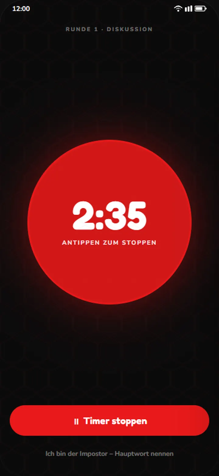Spielrunde mit Countdown